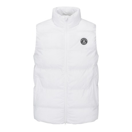 남성 잭바니 레터링 패턴 솔리드 집업 패딩 베스트