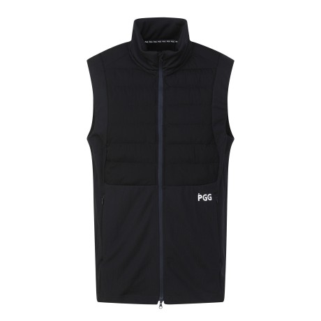 남성 PGG 레터링 패딩 블록 집업 베스트