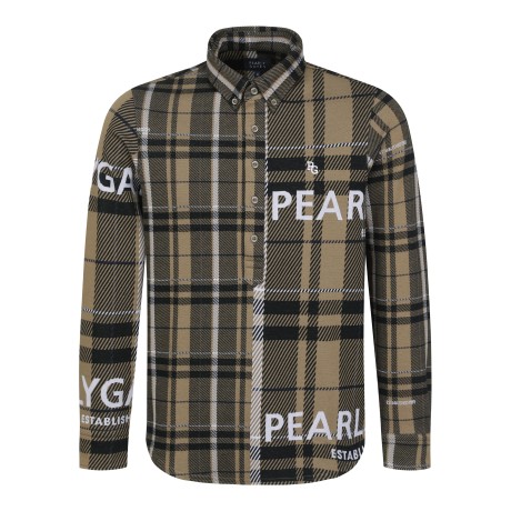 [가격 인하] 남성 로고 체크 버튼 다운 칼라 셔츠