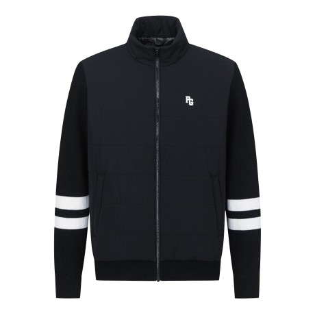 남성 니트 슬리브 패딩 집업 점퍼