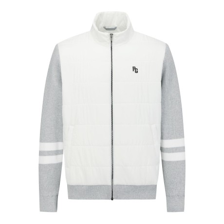 남성 니트 슬리브 패딩 집업 점퍼