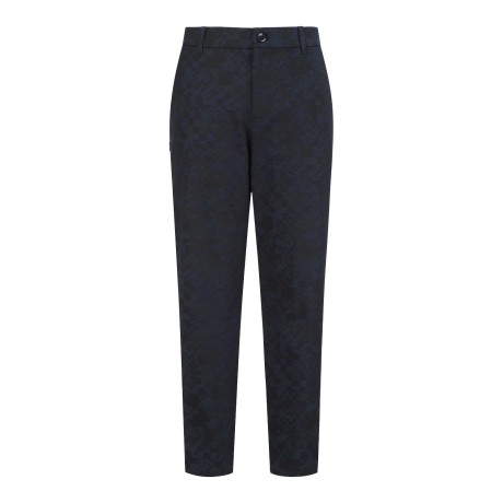 남성 기하학 체커보드 패턴 스트레이트 팬츠