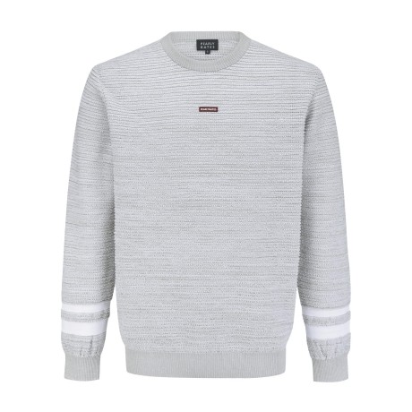 [ONLY BUCKET] 남성 배색 라인 부클 긴팔 니트