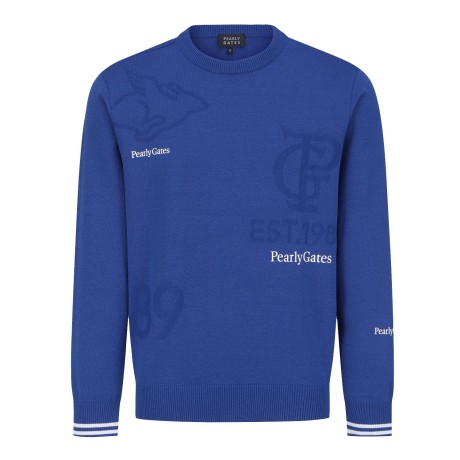 남성 심볼 패턴 긴팔 니트