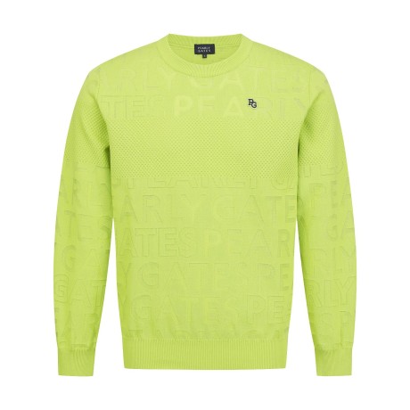 남성 로고 음각 패턴 긴팔 니트