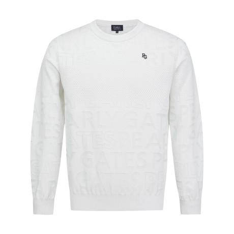 남성 로고 음각 패턴 긴팔 니트