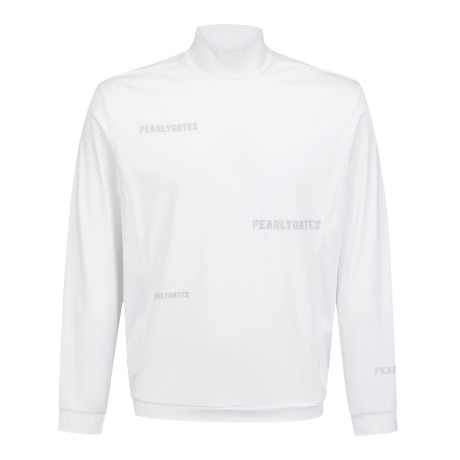 남성 리플렉티브 로고 모크넥 긴팔 티셔츠