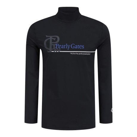 남성 배색 로고 모크넥 냉감 긴팔 티셔츠