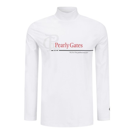 남성 배색 로고 모크넥 냉감 긴팔 티셔츠