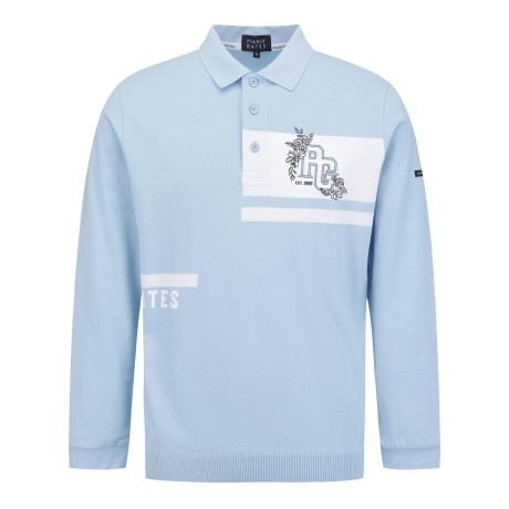 남성 컬러 블록 플로워 로고 칼라 티셔츠