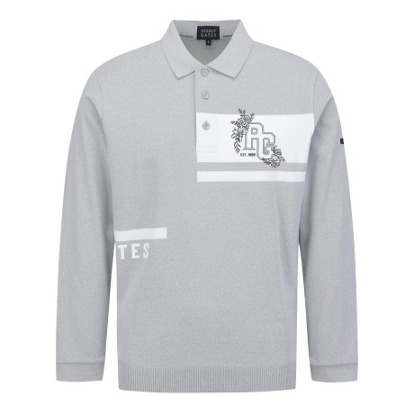 남성 컬러 블록 플로워 로고 칼라 티셔츠