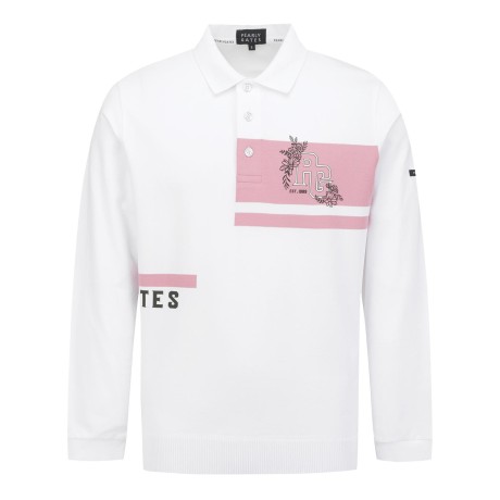 남성 컬러 블록 플로워 로고 칼라 티셔츠