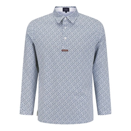 남성 패턴 쿨링 칼라 긴팔 티셔츠