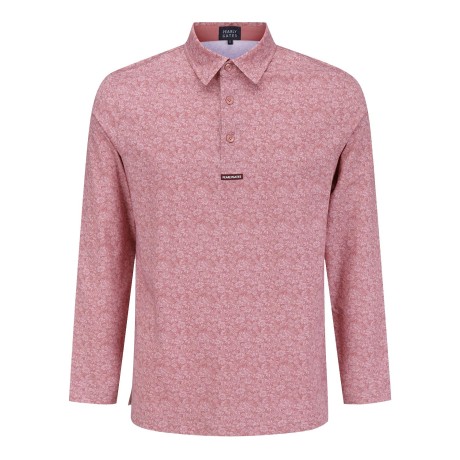 남성 패턴 쿨링 칼라 긴팔 티셔츠