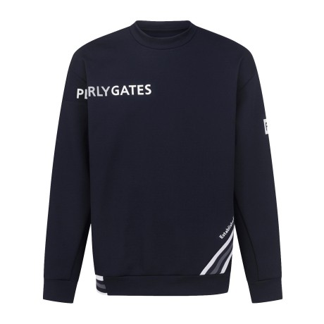 남성 배색 라인 로고 오버핏 스웻셔츠