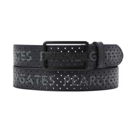 남성 타공 로고 버클 벨트