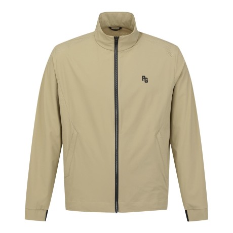 남성 타공 믹스 로고 냉감소재 집업 점퍼