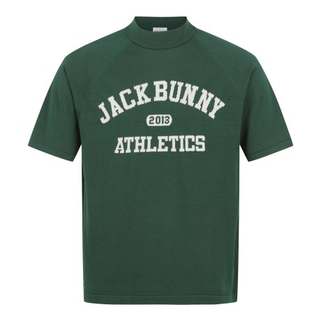 남성 잭바니 로고 래글런 반팔 니트