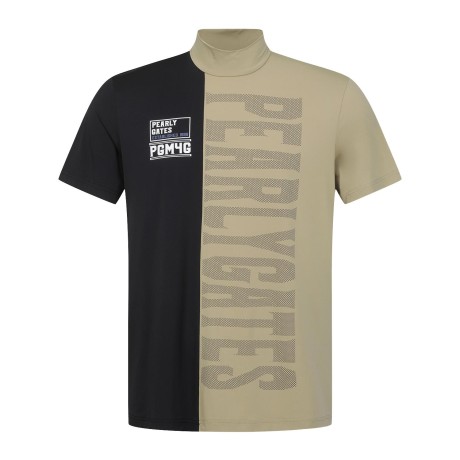 [냉감]남성 컬러 블록 도트 로고 반팔 티셔츠