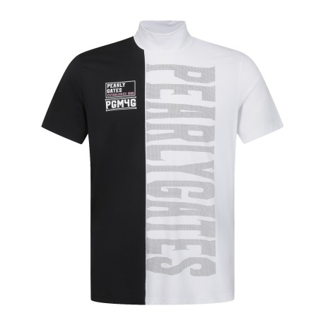 [냉감]남성 컬러 블록 도트 로고 반팔 티셔츠