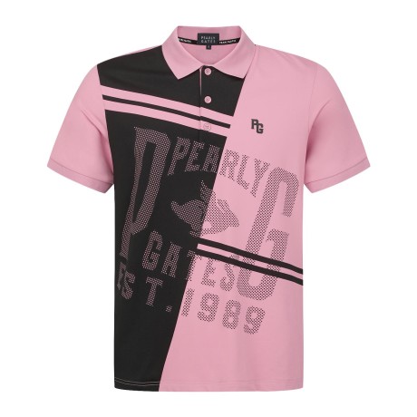 [냉감]남성 컬러 블록 도트 로고 칼라 반팔 티셔츠