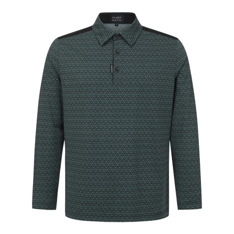 남성 로고 패턴 냉감 칼라 긴팔 티셔츠