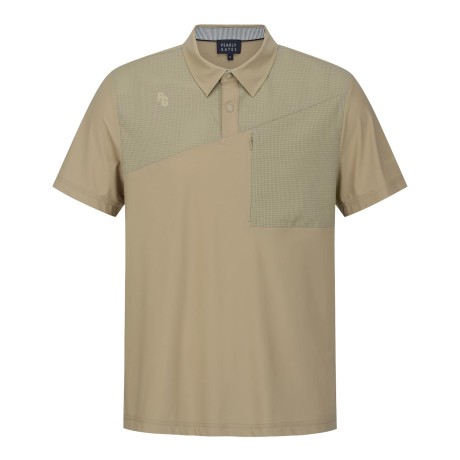 남성 냉감 믹스 타공 칼라 반팔 티셔츠