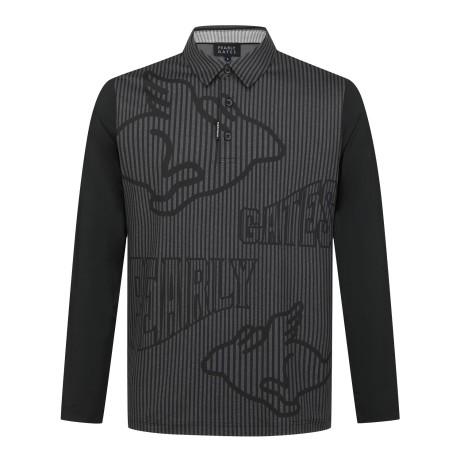 남성 스트라이프 로고 냉감 소매 칼라 티셔츠