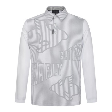 남성 스트라이프 로고 냉감 소매 칼라 티셔츠