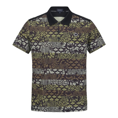 남성 패턴 스트라이프 칼라 반팔 티셔츠