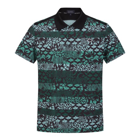 남성 패턴 스트라이프 칼라 반팔 티셔츠