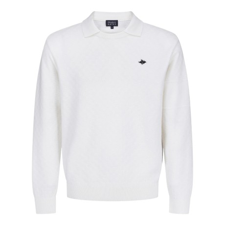 [가격 인하] 남성 체크 패턴 칼라 긴팔 니트