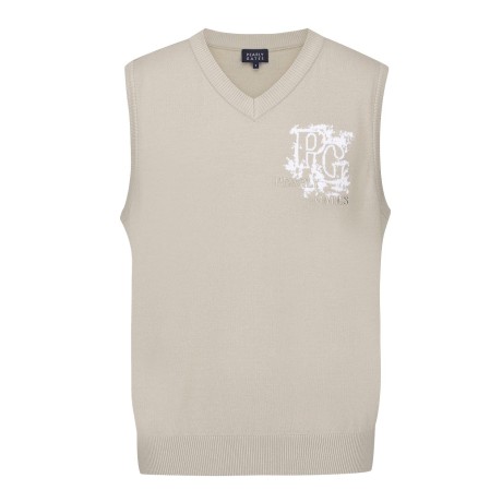 [가격 인하] 남성 배색 로고 브이넥 니트 베스트