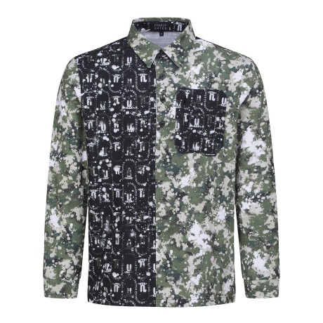 [가격 인하] 남성 바니 페인팅 프린트 칼라 긴팔 티셔츠