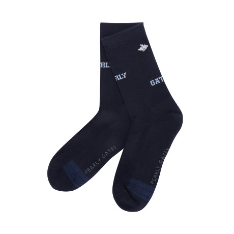 남성 바니 배색 로고 장목 양말