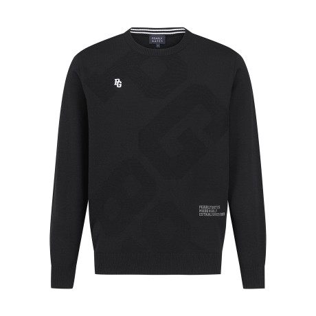 남성 빅 로고 패턴 긴팔 니트