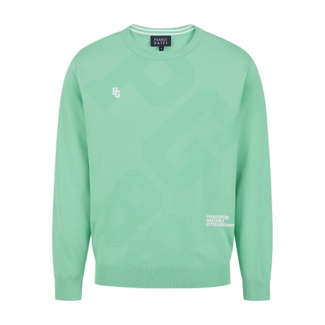 남성 빅 로고 패턴 긴팔 니트