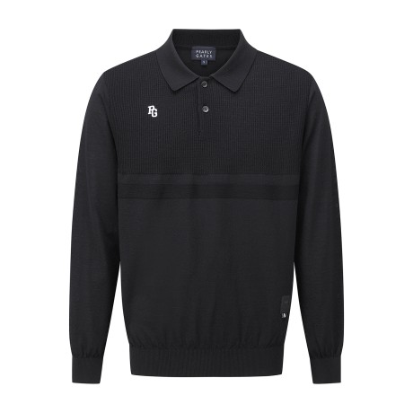 남성 조직감 믹스 칼라 긴팔 니트