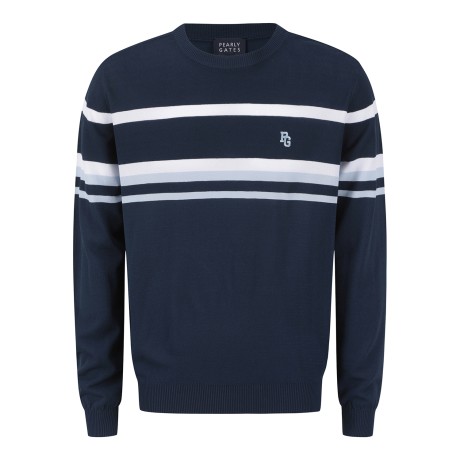 남성 배색 라인 긴팔 니트