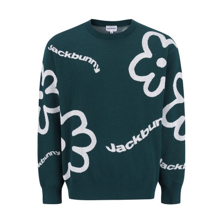 남성 잭바니 플라워 자카드 니트