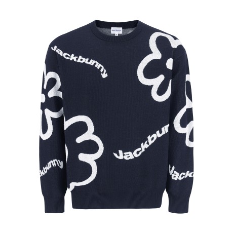 남성 잭바니 플라워 자카드 니트