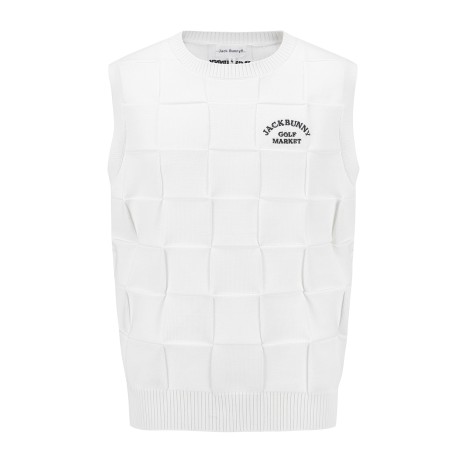 남성 잭바니 체크 조직감 니트 베스트