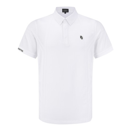 남성 로고 메쉬 믹스 칼라 반팔 티셔츠