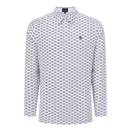 남성 로고 패턴 칼라 긴팔 티셔츠