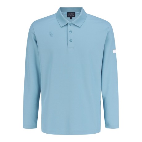 남성 백 로고 프린트 솔리드 폴로 티셔츠