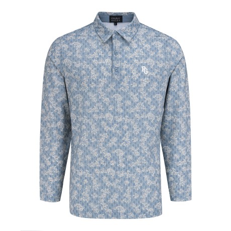 남성 플로럴 모노그램 쿨링 폴로 티셔츠