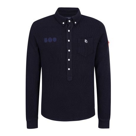 남성 골조직 칼라 니트 티셔츠