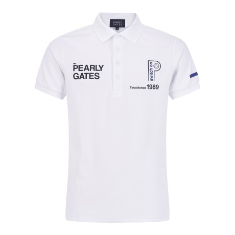 남성 스마일 로고 사선 조직감 티셔츠