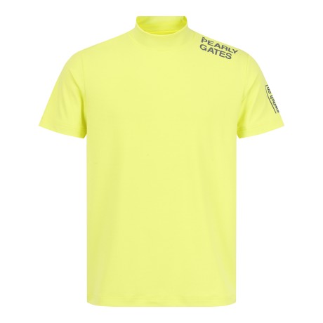 남성 스마일 로고 조직감 모크넥 티셔츠