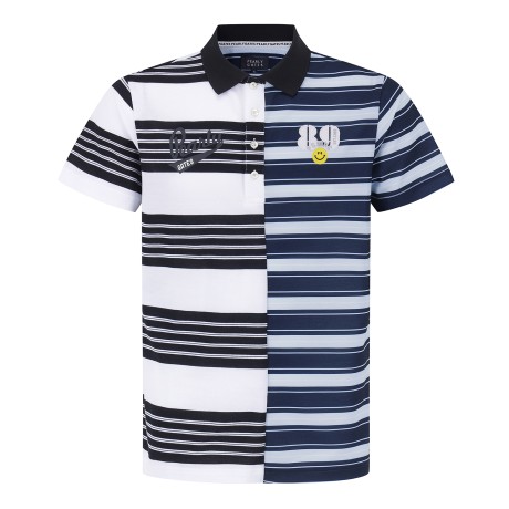 남성 스마일 멀티 스트라이프 칼라 티셔츠